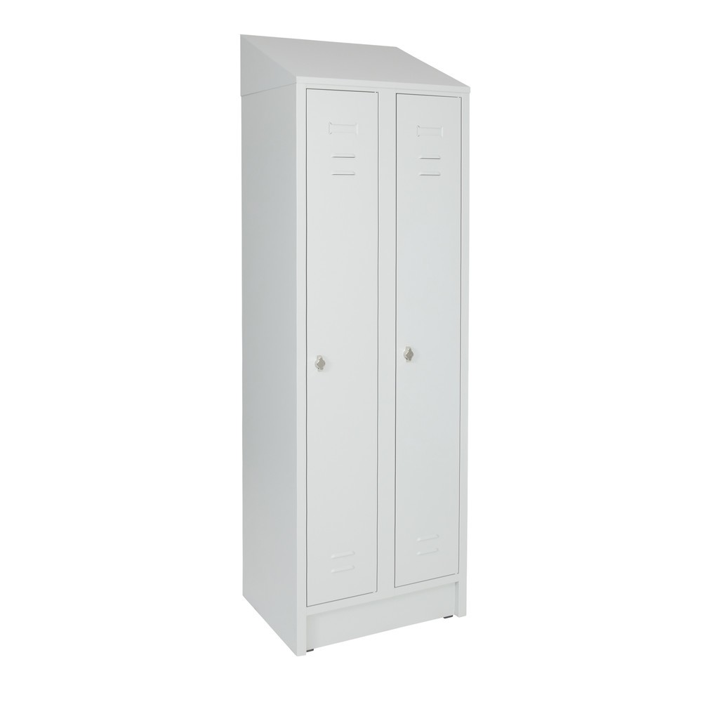 Produktabbildung Nr. 5: Armoire-penderie avec socle HEMMDAL HG-S-2, fermeture à pêne tournant, 2 compartiments, gris clair