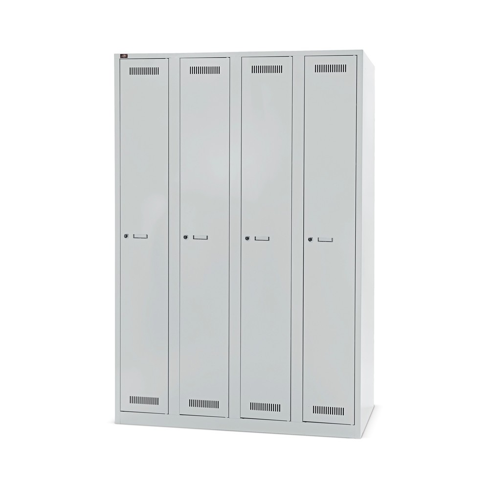Produktabbildung Nr. 1: Armoire-penderie BISLEY LIGHT, 4 compartiments, H x l x P 1 850 x 1 200 x 500 mm, gris clair