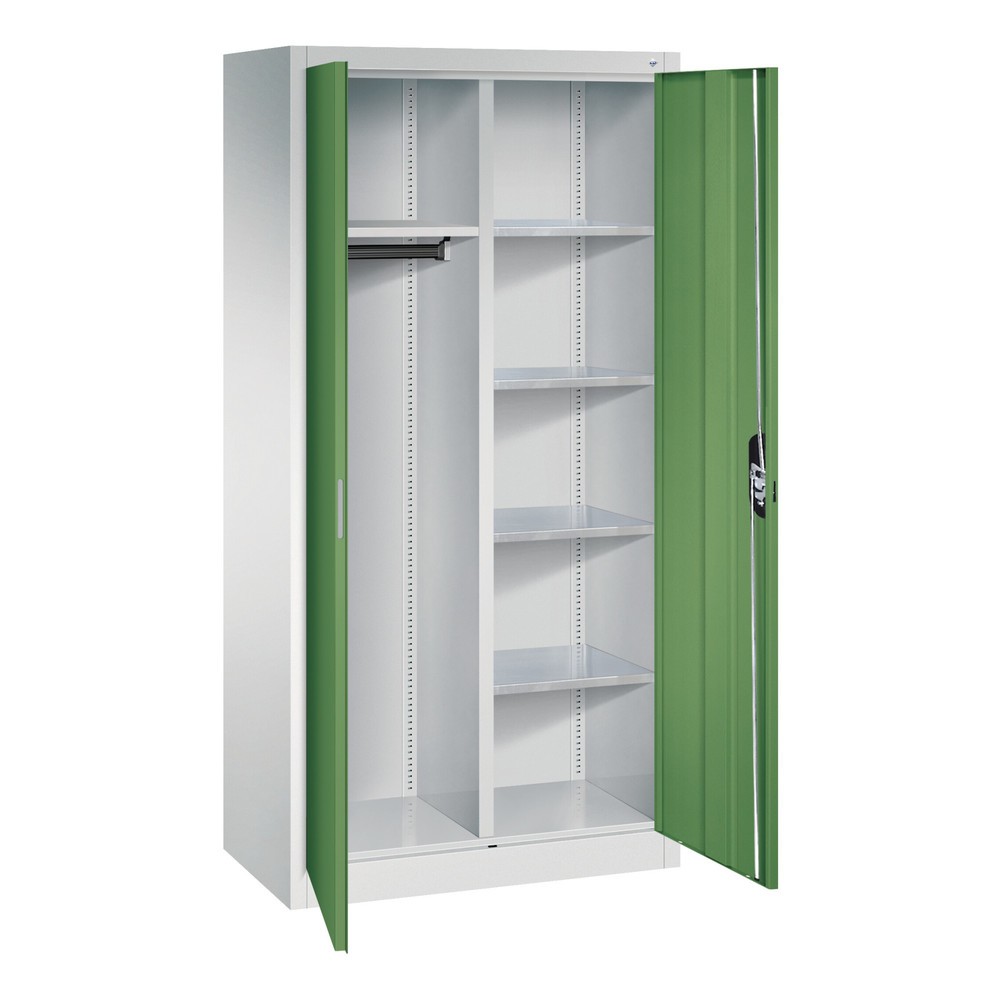 Produktabbildung Nr. 3: Armoire-penderie C+P, 6 compartiments + tringle à vêtements, H x l x P 1 950 x 930 x 500 mm, gris clair, gris noir