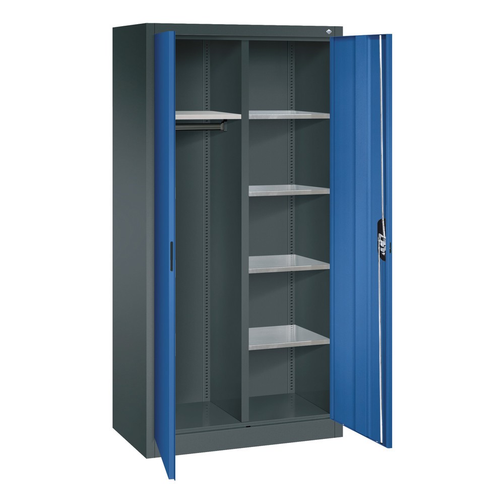 Produktabbildung Nr. 3: Armoire-penderie C+P, 6 compartiments + tringle à vêtements, H x l x P 1 950 x 930 x 500 mm, gris anthracite, rouge rubis