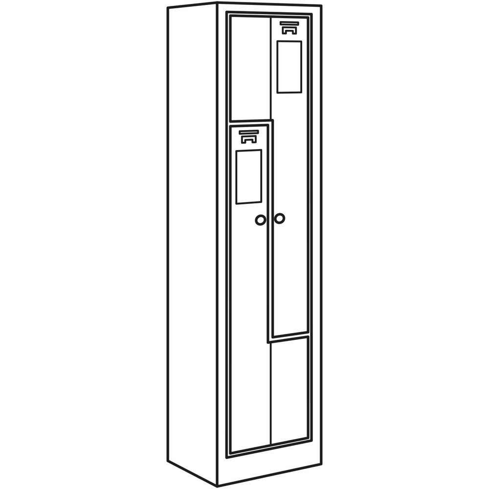 Produktabbildung Nr. 2: Armoire-penderie en Z HEMMDAL HDZ-1, serrure à cylindre, 2 compartiments, gris clair