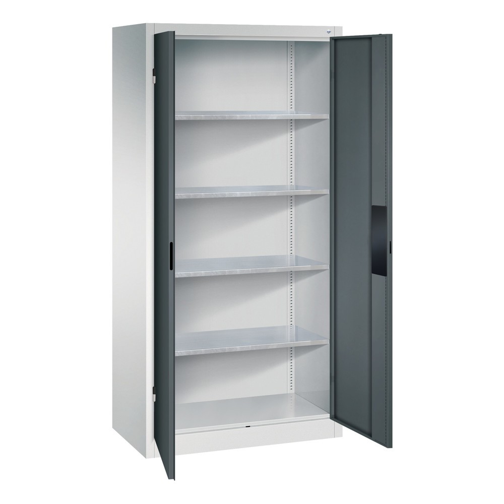 Produktabbildung Nr. 4: Armoire pour charges lourdes C+P avec 4 tablettes, H x l x P 1 950 x 930 x 500 mm, gris anthracite, bleu clair