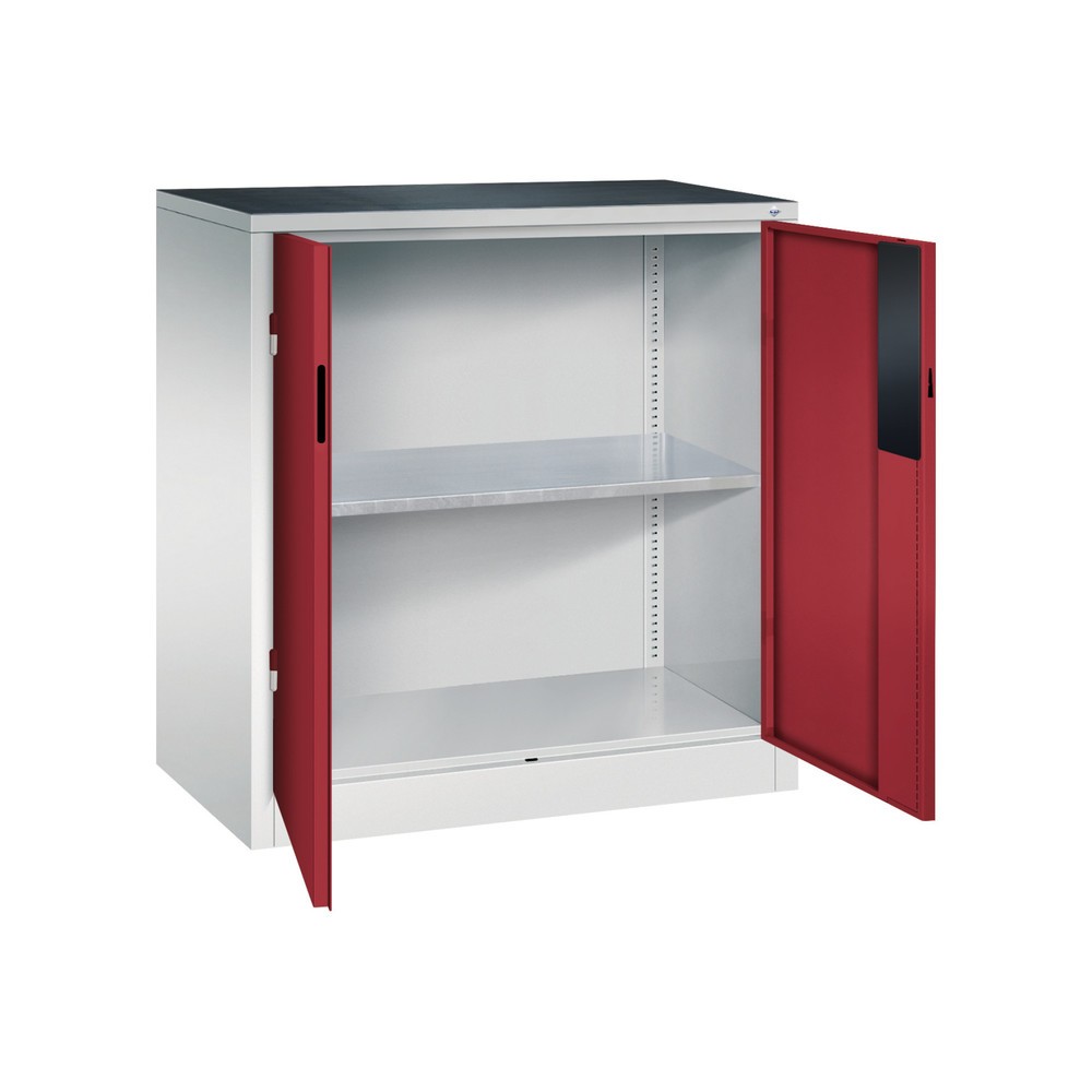 Produktabbildung Nr. 5: Armoire pour charges lourdes C+P avec 1 tablette, H x l x P 1 000 x 930 x 500 mm, gris clair, rouge rubis