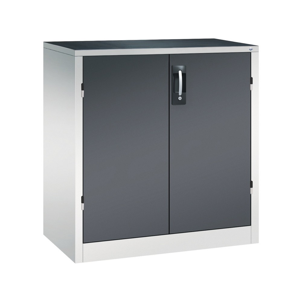 Illustration du produit: Armoire pour charges lourdes C+P avec 1 tablette, H x l x P 1 000 x 930 x 500 mm, gris clair, gris noir