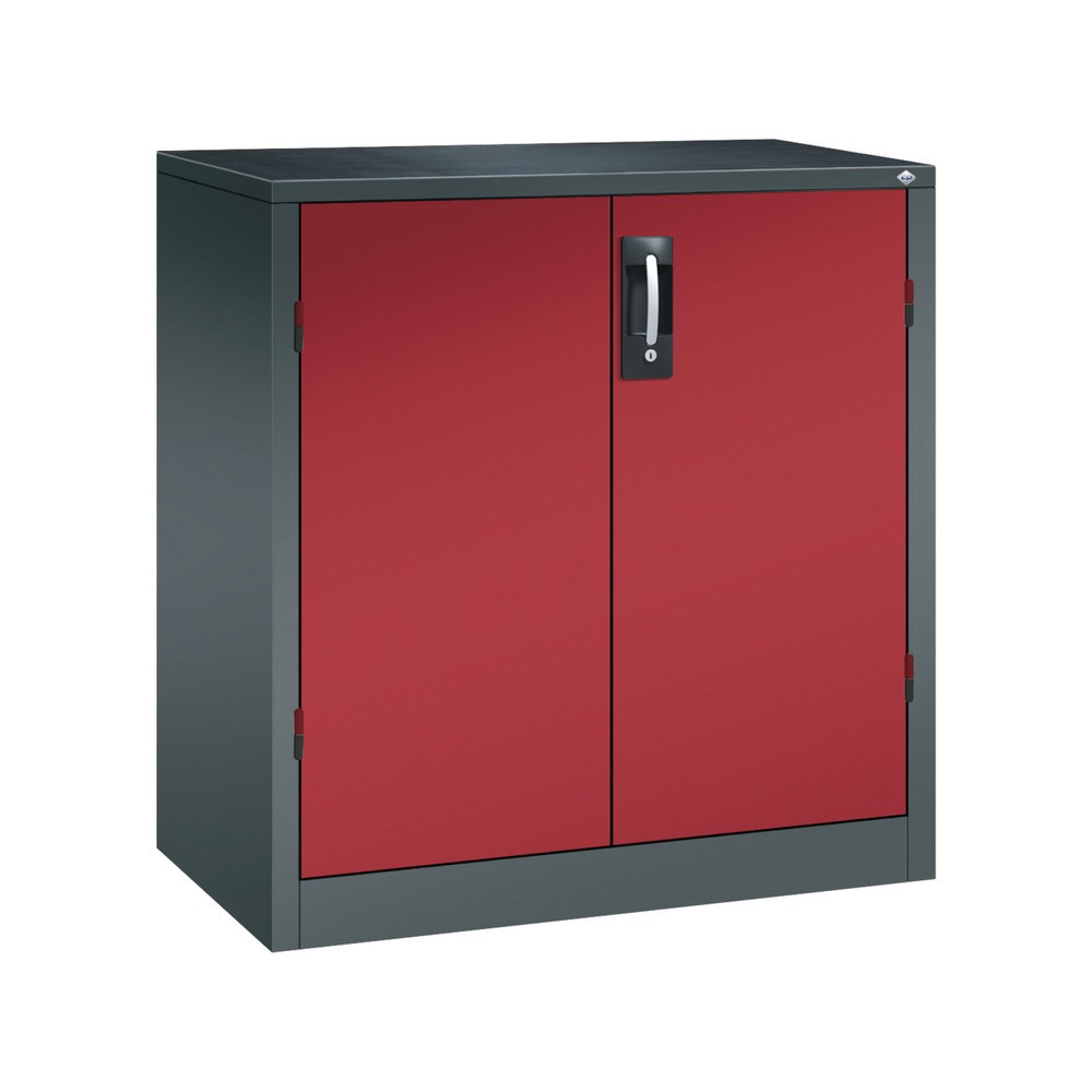 Illustration du produit: Armoire pour charges lourdes C+P avec 1 tablette, H x l x P 1 000 x 930 x 500 mm, gris anthracite, rouge rubis