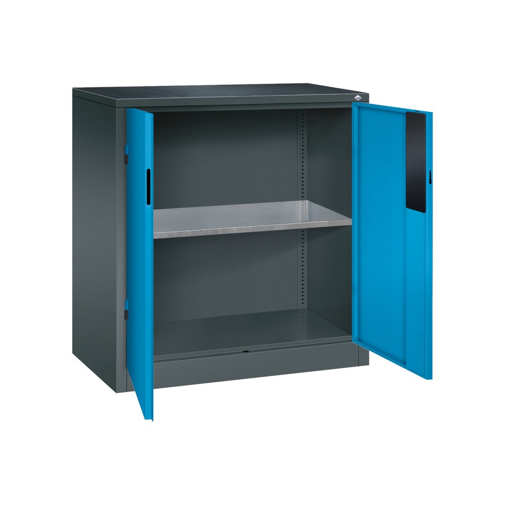 Produktabbildung Nr. 5: Armoire pour charges lourdes C+P avec 1 tablette, H x l x P 1 000 x 930 x 500 mm, gris anthracite, bleu clair