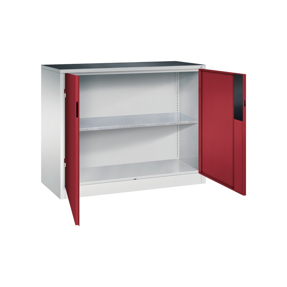 Produktabbildung Nr. 4: Armoire pour charges lourdes C+P avec 1 tablette, H x l x P 1 000 x 1 200 x 500 mm, gris clair, rouge rubis