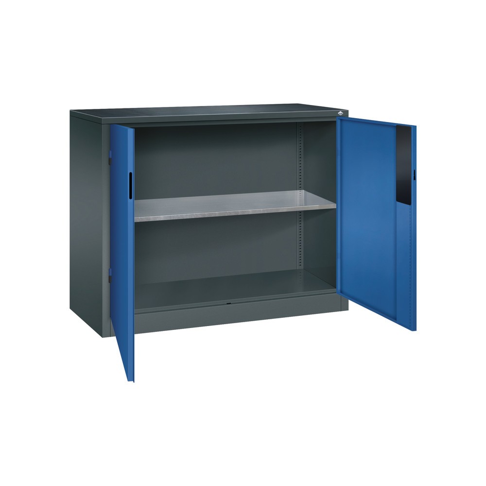 Produktabbildung Nr. 4: Armoire pour charges lourdes C+P avec 1 tablette, H x l x P 1 000 x 1 200 x 500 mm, gris anthracite, bleu gentiane
