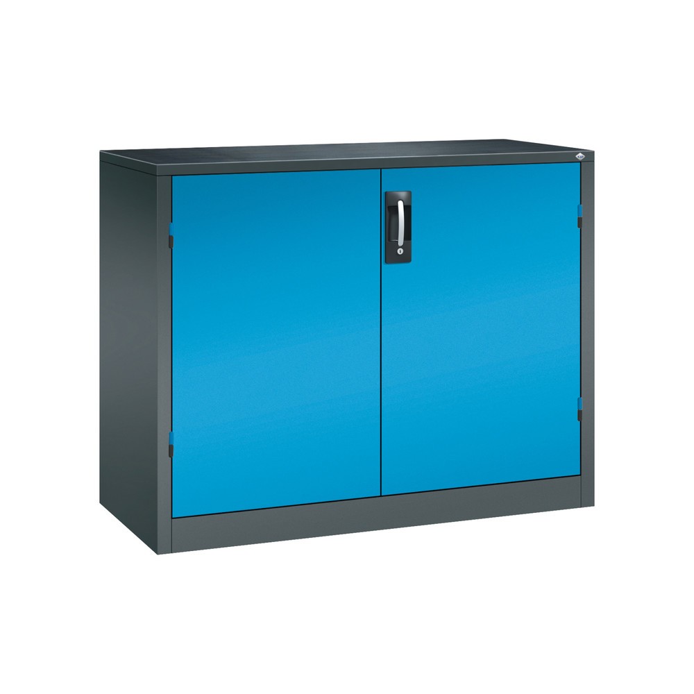 Produktabbildung Nr. 1: Armoire pour charges lourdes C+P avec 1 tablette, H x l x P 1 000 x 1 200 x 500 mm, gris anthracite, bleu clair