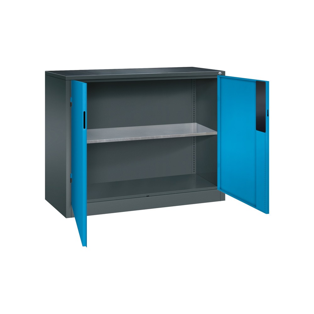 Produktabbildung Nr. 4: Armoire pour charges lourdes C+P avec 1 tablette, H x l x P 1 000 x 1 200 x 500 mm, gris anthracite, bleu clair