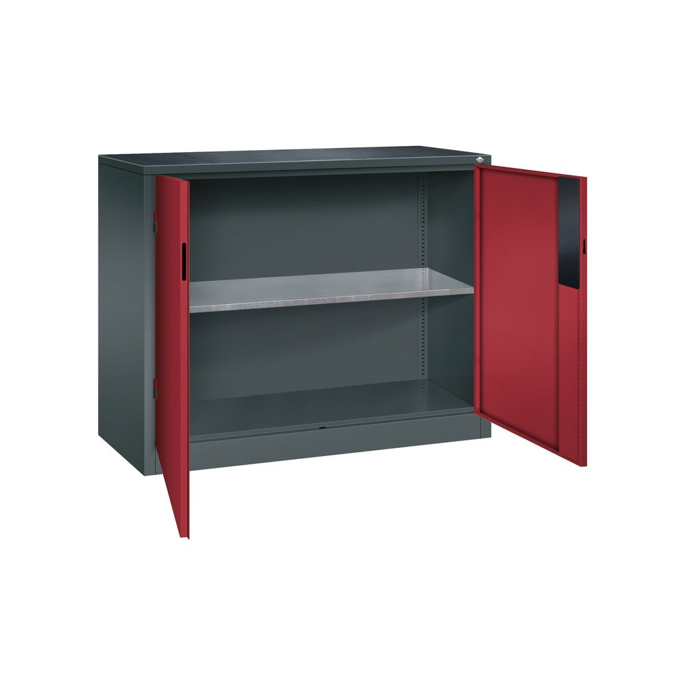 Produktabbildung Nr. 4: Armoire pour charges lourdes C+P avec 1 tablette, H x l x P 1 000 x 1 200 x 500 mm, gris anthracite, rouge rubis