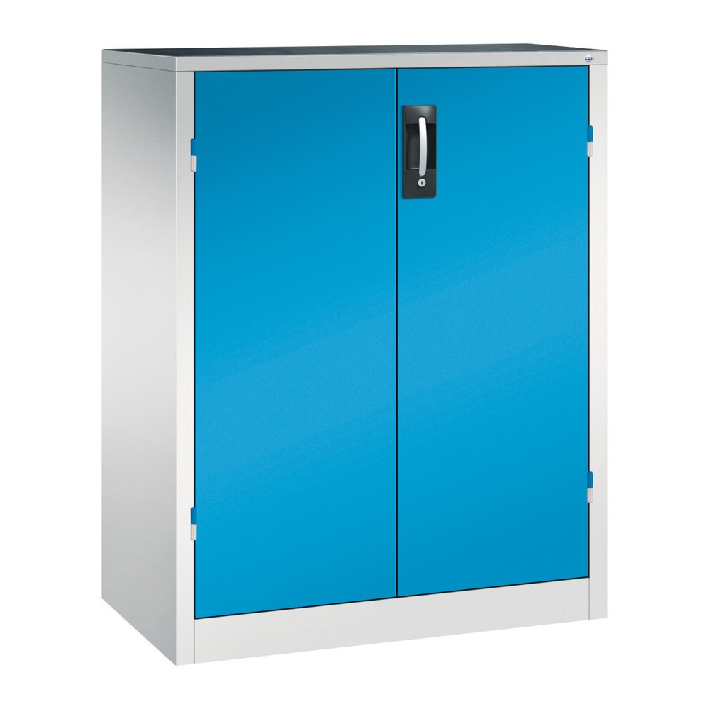 Illustration du produit: Armoire pour charges lourdes C+P avec 2 tablettes, H x l x P 1 200 x 930 x 500 mm, gris clair, bleu clair