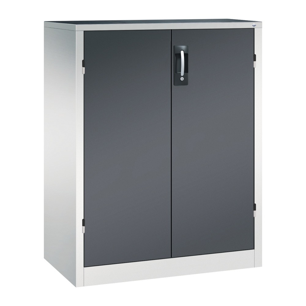 Illustration du produit: Armoire pour charges lourdes C+P avec 2 tablettes, H x l x P 1 200 x 930 x 500 mm, gris clair, gris noir