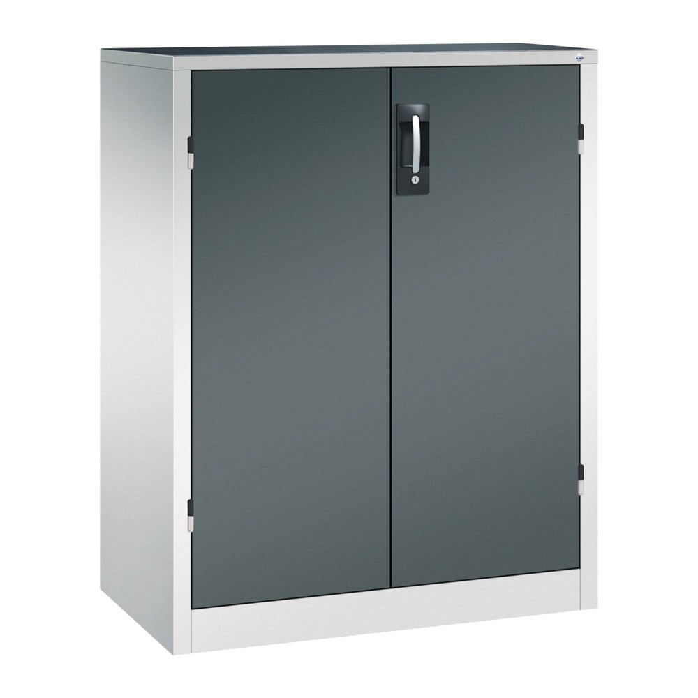 Illustration du produit: Armoire pour charges lourdes C+P avec 2 tablettes, H x l x P 1 200 x 930 x 500 mm, gris clair, gris anthracite