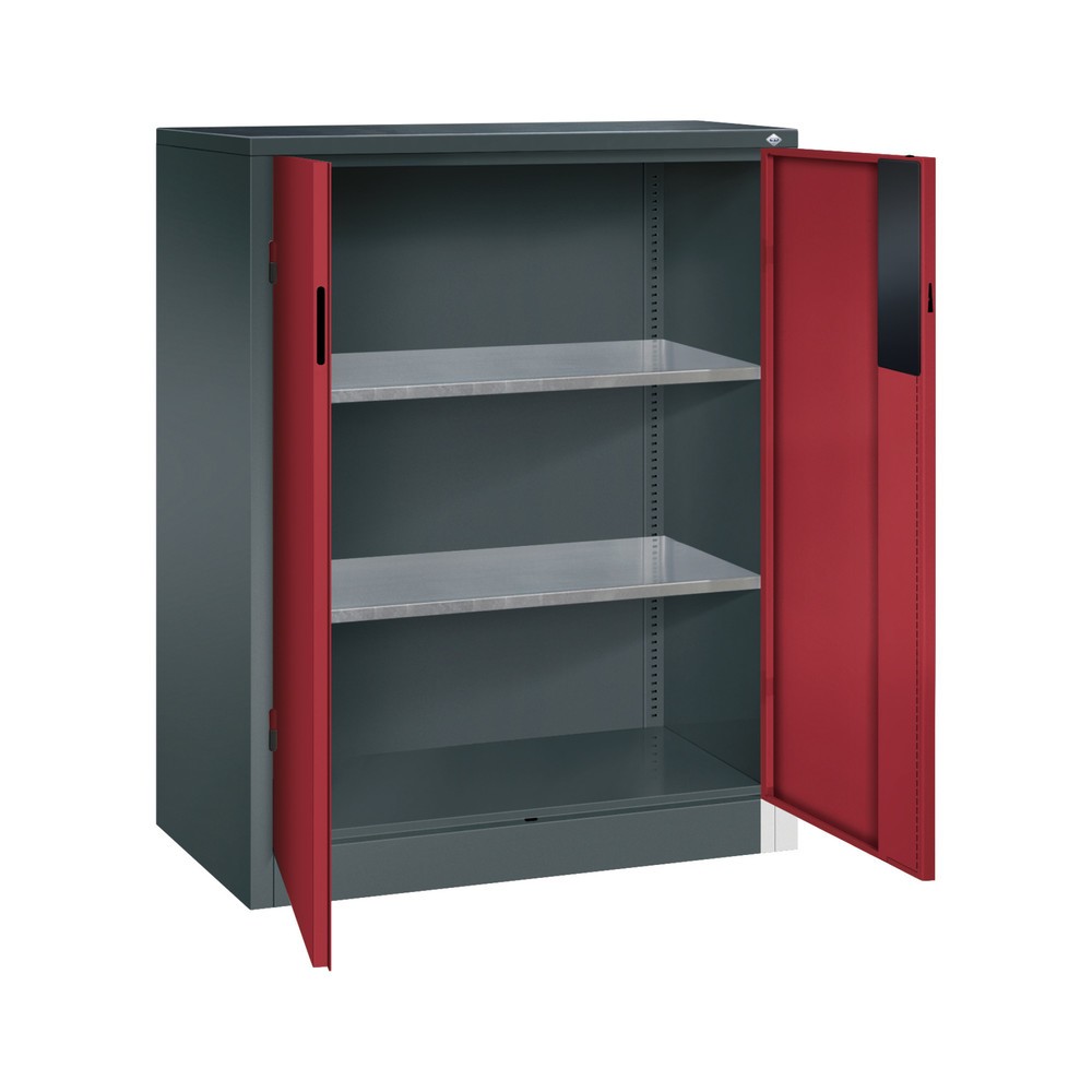 Produktabbildung Nr. 4: Armoire pour charges lourdes C+P avec 2 tablettes, H x l x P 1 200 x 930 x 500 mm, gris anthracite, rouge rubis