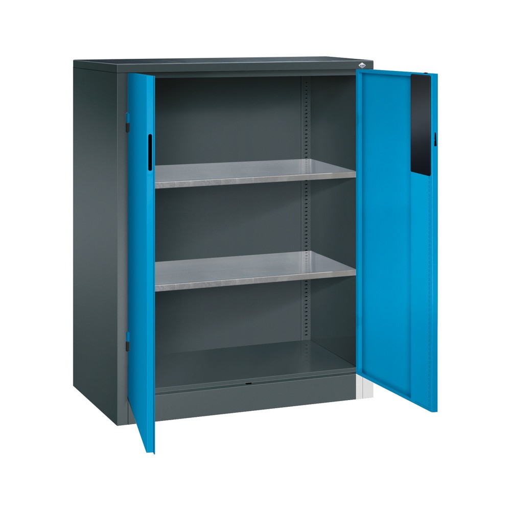 Produktabbildung Nr. 4: Armoire pour charges lourdes C+P avec 2 tablettes, H x l x P 1 200 x 930 x 500 mm, gris anthracite, bleu clair