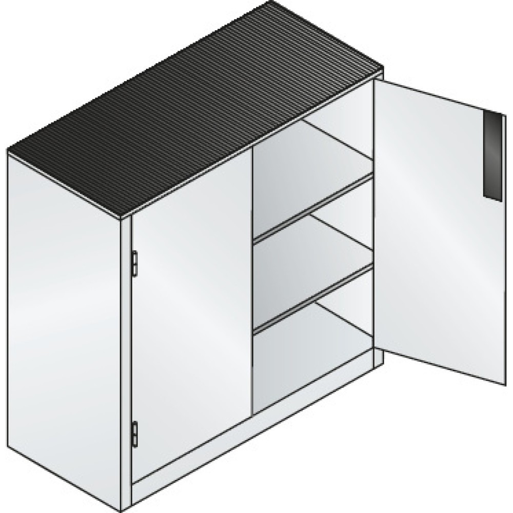 Produktabbildung Nr. 3: Armoire pour charges lourdes C+P avec 2 tablettes, H x l x P 1 200 x 1 200 x 500 mm, gris anthracite, rouge rubis