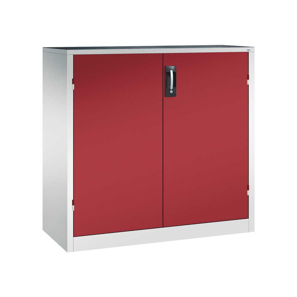 Produktabbildung Nr. 1: Armoire pour charges lourdes C+P avec 2 tablettes, H x l x P 1 200 x 1 200 x 500 mm, gris clair, rouge rubis