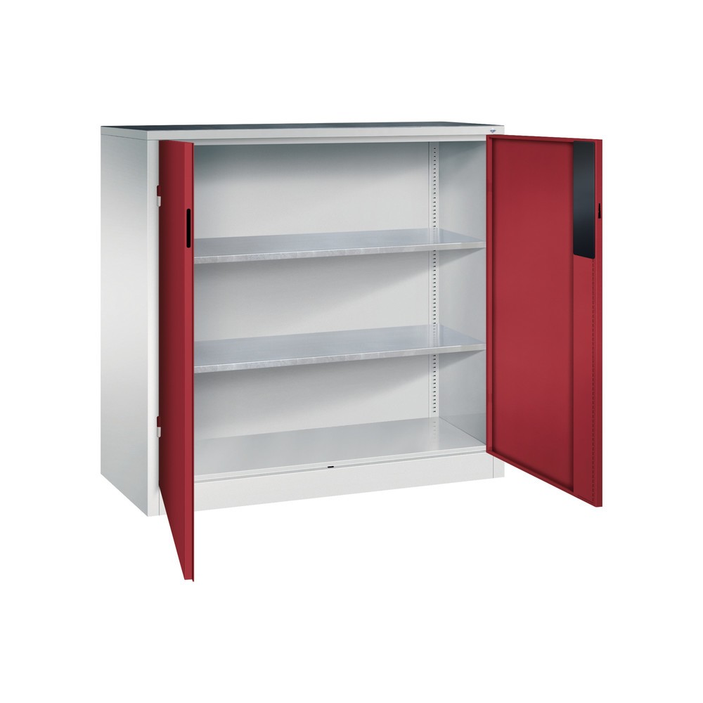 Produktabbildung Nr. 4: Armoire pour charges lourdes C+P avec 2 tablettes, H x l x P 1 200 x 1 200 x 500 mm, gris clair, rouge rubis