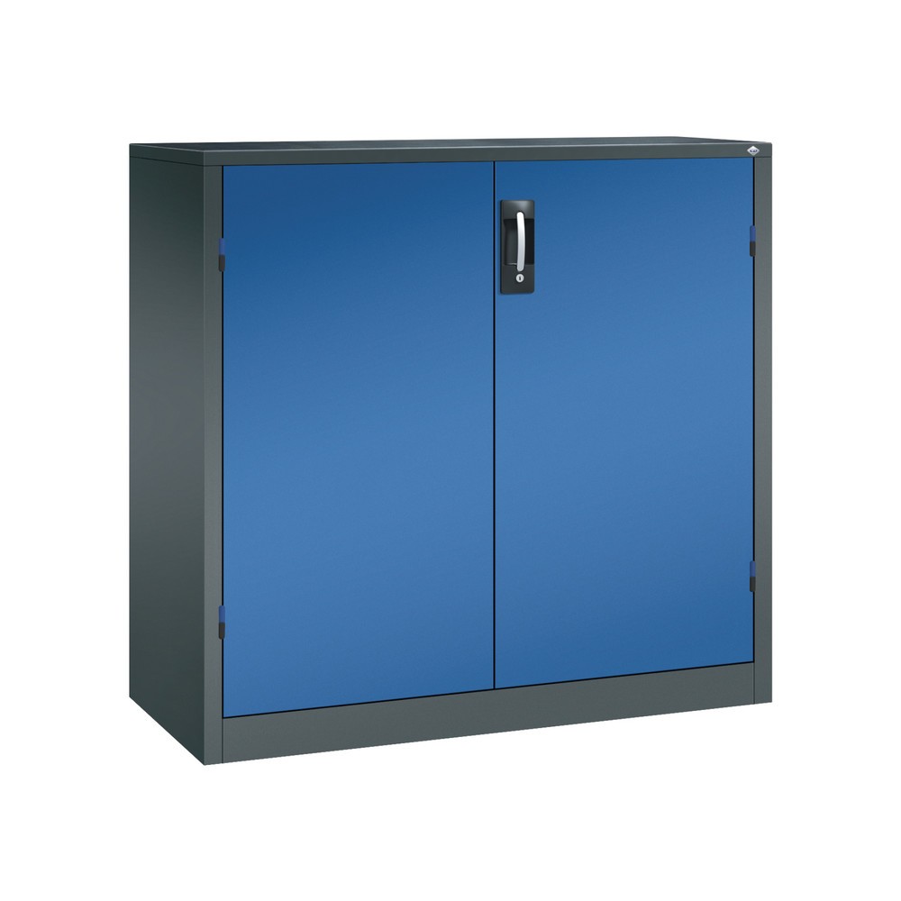 Produktabbildung Nr. 1: Armoire pour charges lourdes C+P avec 2 tablettes, H x l x P 1 200 x 1 200 x 500 mm, gris anthracite, bleu gentiane