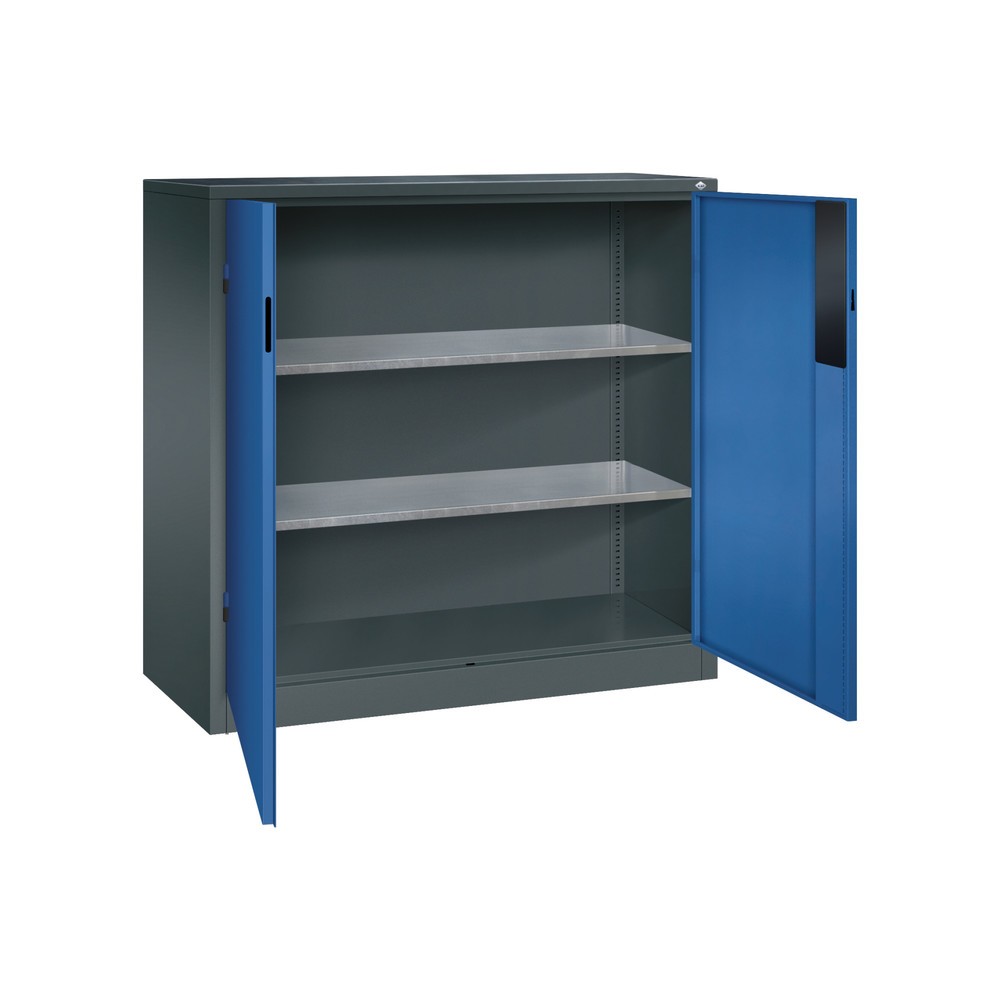 Produktabbildung Nr. 4: Armoire pour charges lourdes C+P avec 2 tablettes, H x l x P 1 200 x 1 200 x 500 mm, gris anthracite, bleu gentiane