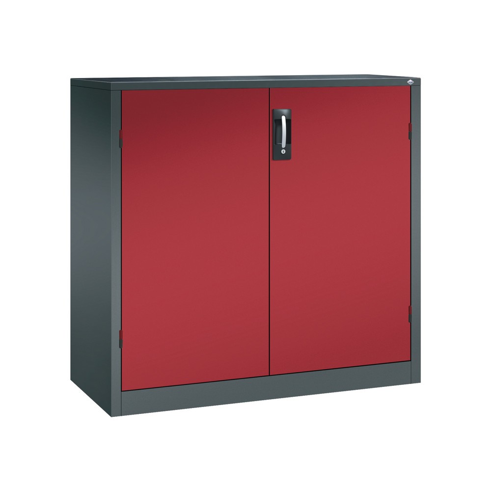 Produktabbildung Nr. 1: Armoire pour charges lourdes C+P avec 2 tablettes, H x l x P 1 200 x 1 200 x 500 mm, gris anthracite, rouge rubis