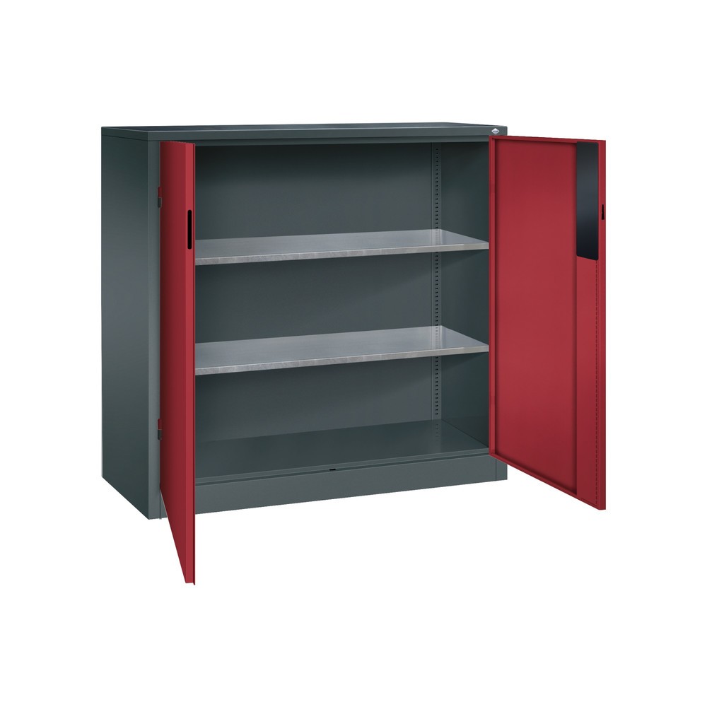 Produktabbildung Nr. 4: Armoire pour charges lourdes C+P avec 2 tablettes, H x l x P 1 200 x 1 200 x 500 mm, gris anthracite, rouge rubis