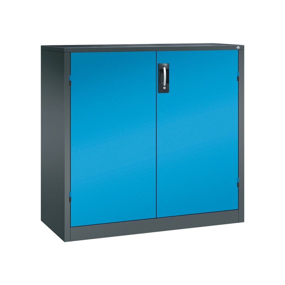 Produktabbildung Nr. 1: Armoire pour charges lourdes C+P avec 2 tablettes, H x l x P 1 200 x 1 200 x 500 mm, gris anthracite, bleu clair