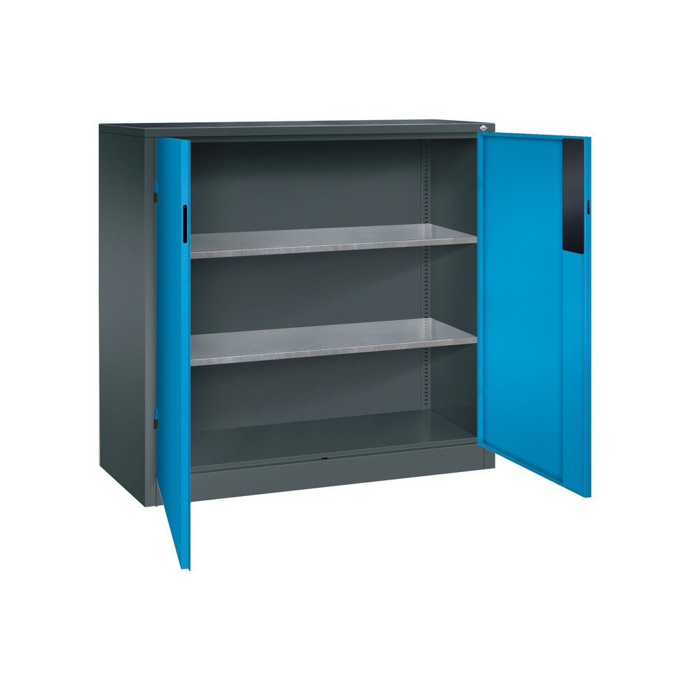 Produktabbildung Nr. 4: Armoire pour charges lourdes C+P avec 2 tablettes, H x l x P 1 200 x 1 200 x 500 mm, gris anthracite, bleu clair