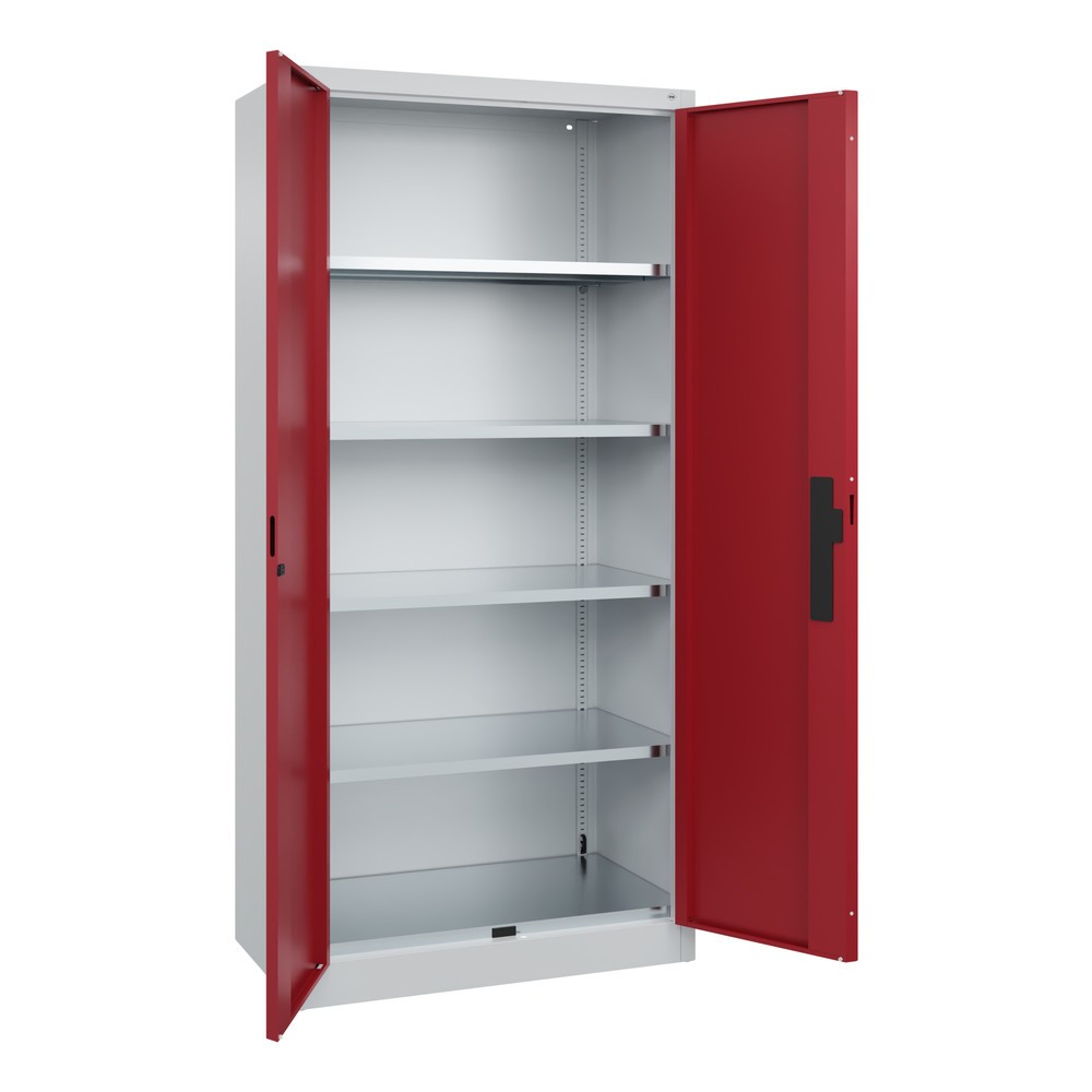 Produktabbildung Nr. 5: Armoire pour charges lourdes C+P avec 4 tablettes, H x l x P 1 950 x 930 x 500 mm, gris clair, rouge rubis