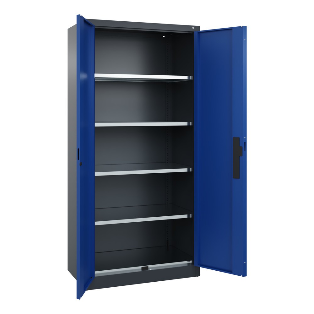 Produktabbildung Nr. 5: Armoire pour charges lourdes C+P avec 4 tablettes, H x l x P 1 950 x 930 x 500 mm, gris anthracite, bleu gentiane