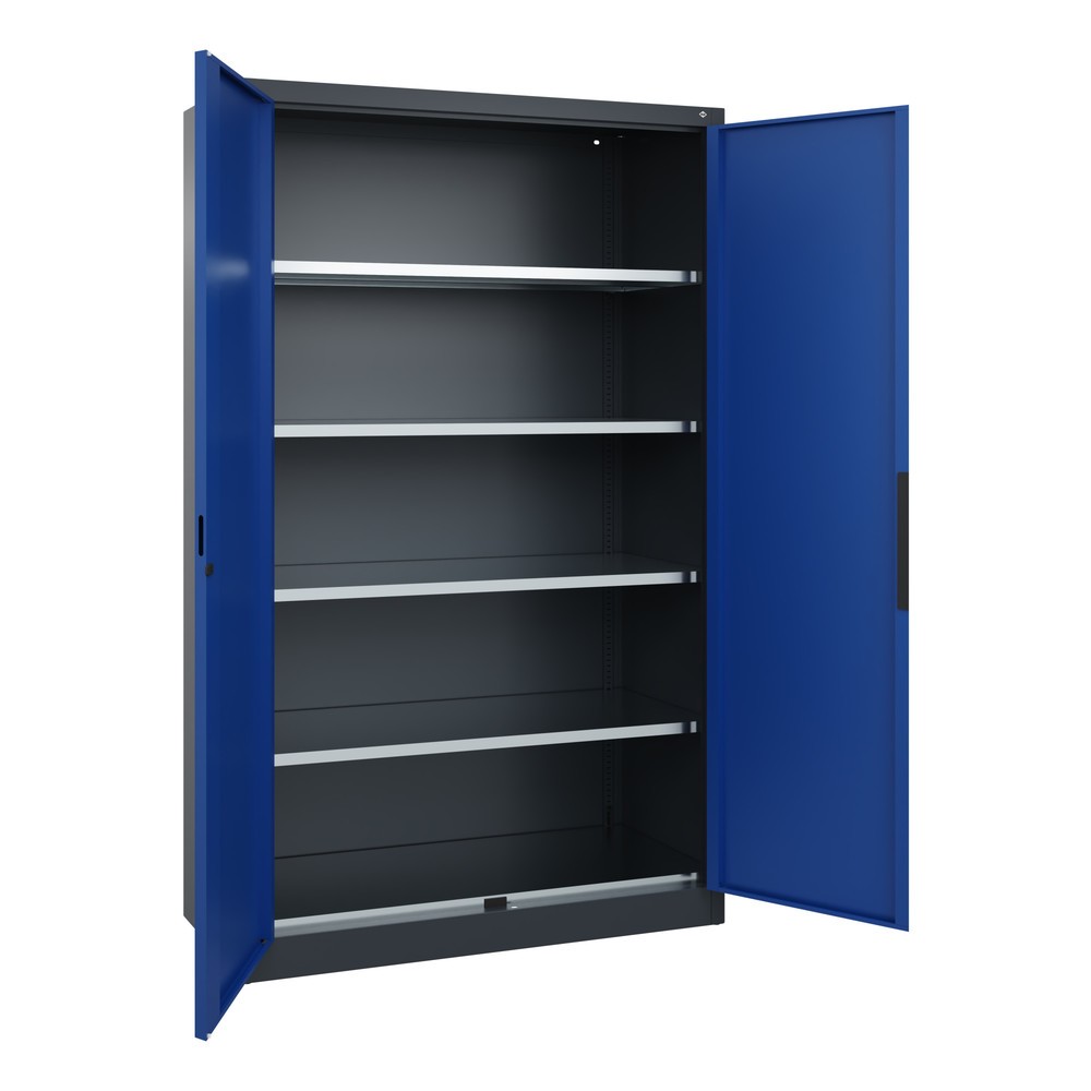 Produktabbildung Nr. 3: Armoire pour charges lourdes C+P avec 4 tablettes, H x l x P 1 950 x 1 200 x 500 mm, gris anthracite, bleu gentiane
