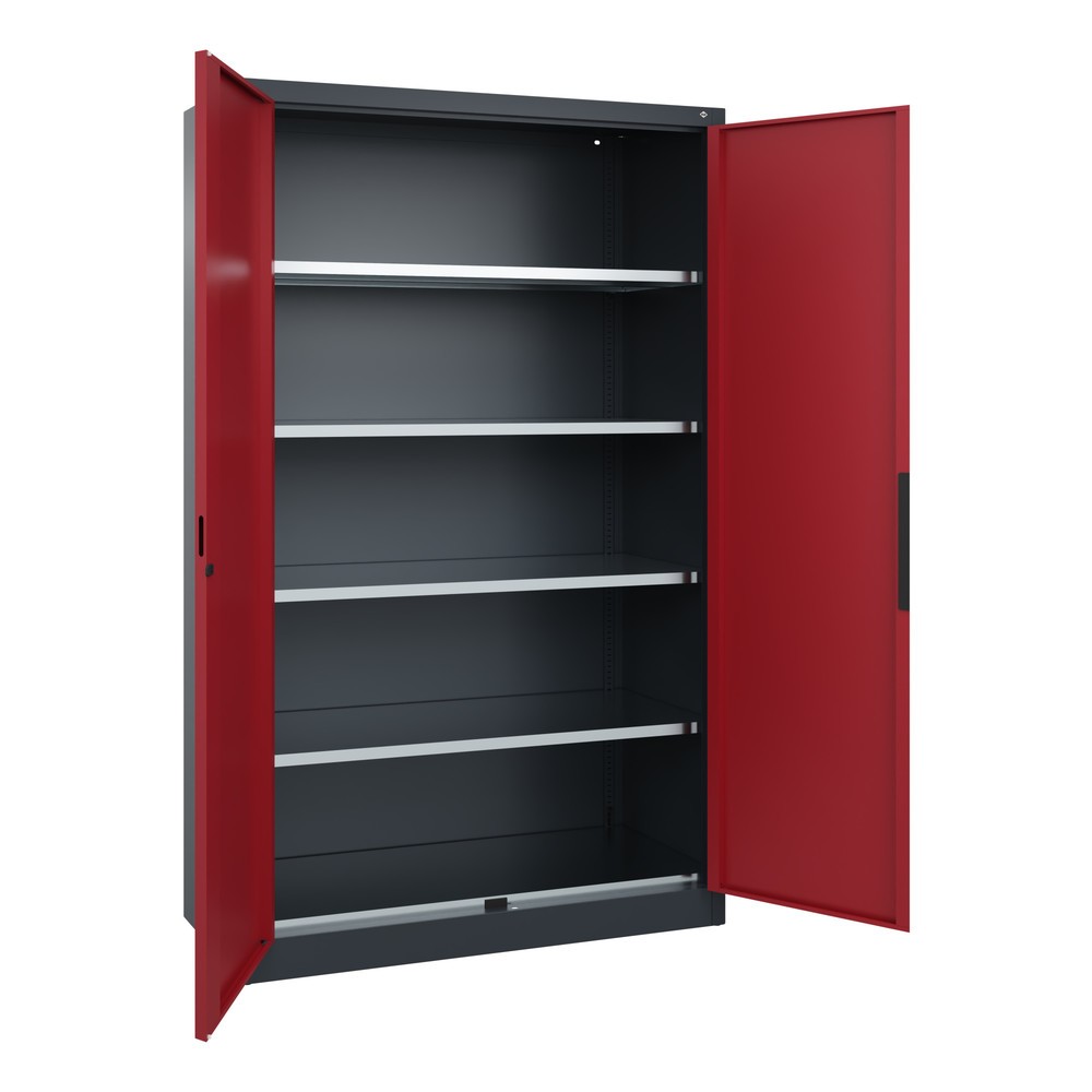 Produktabbildung Nr. 3: Armoire pour charges lourdes C+P avec 4 tablettes, H x l x P 1 950 x 1 200 x 500 mm, gris anthracite, rouge rubis