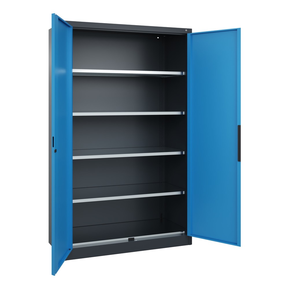 Produktabbildung Nr. 3: Armoire pour charges lourdes C+P avec 4 tablettes, H x l x P 1 950 x 1 200 x 500 mm, gris anthracite, bleu clair