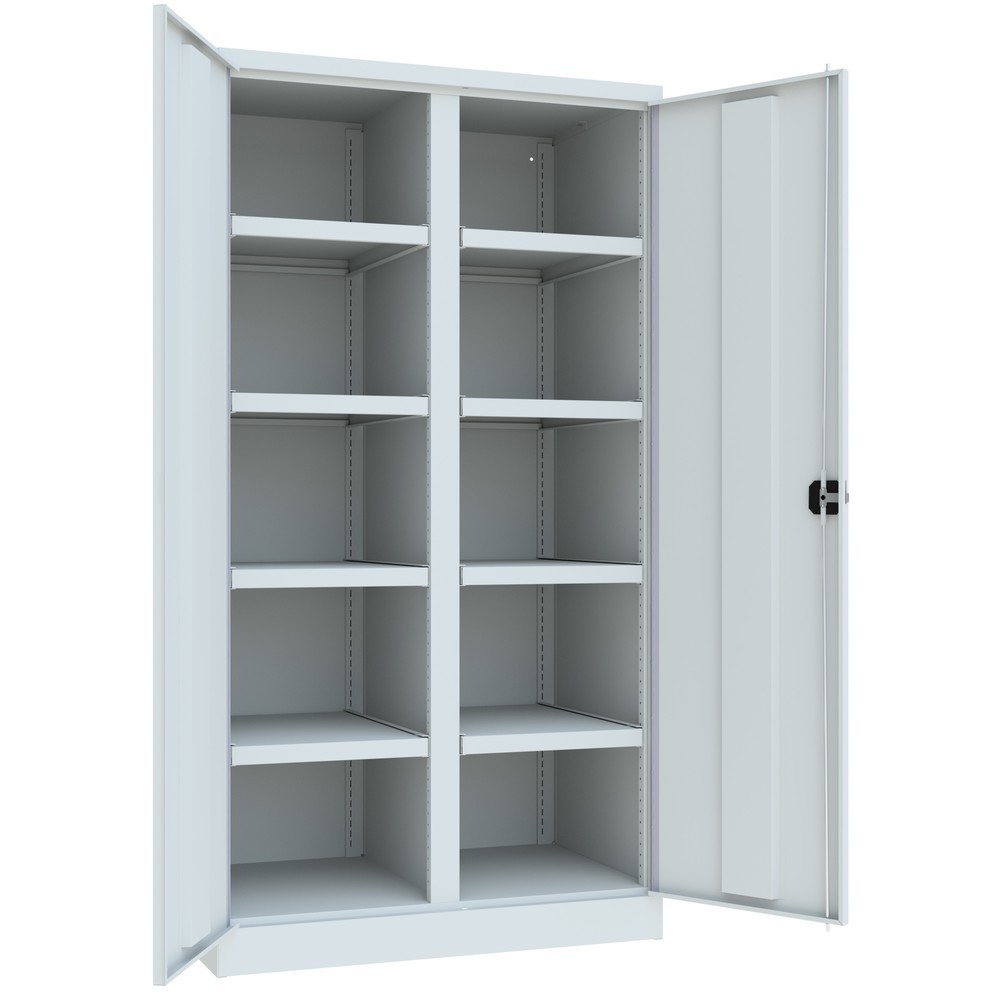 Produktabbildung Nr. 3: Armoire pour charges lourdes PAVOY Premium avec paroi intermédiaire, 8 tablettes, gris clair, gris clair