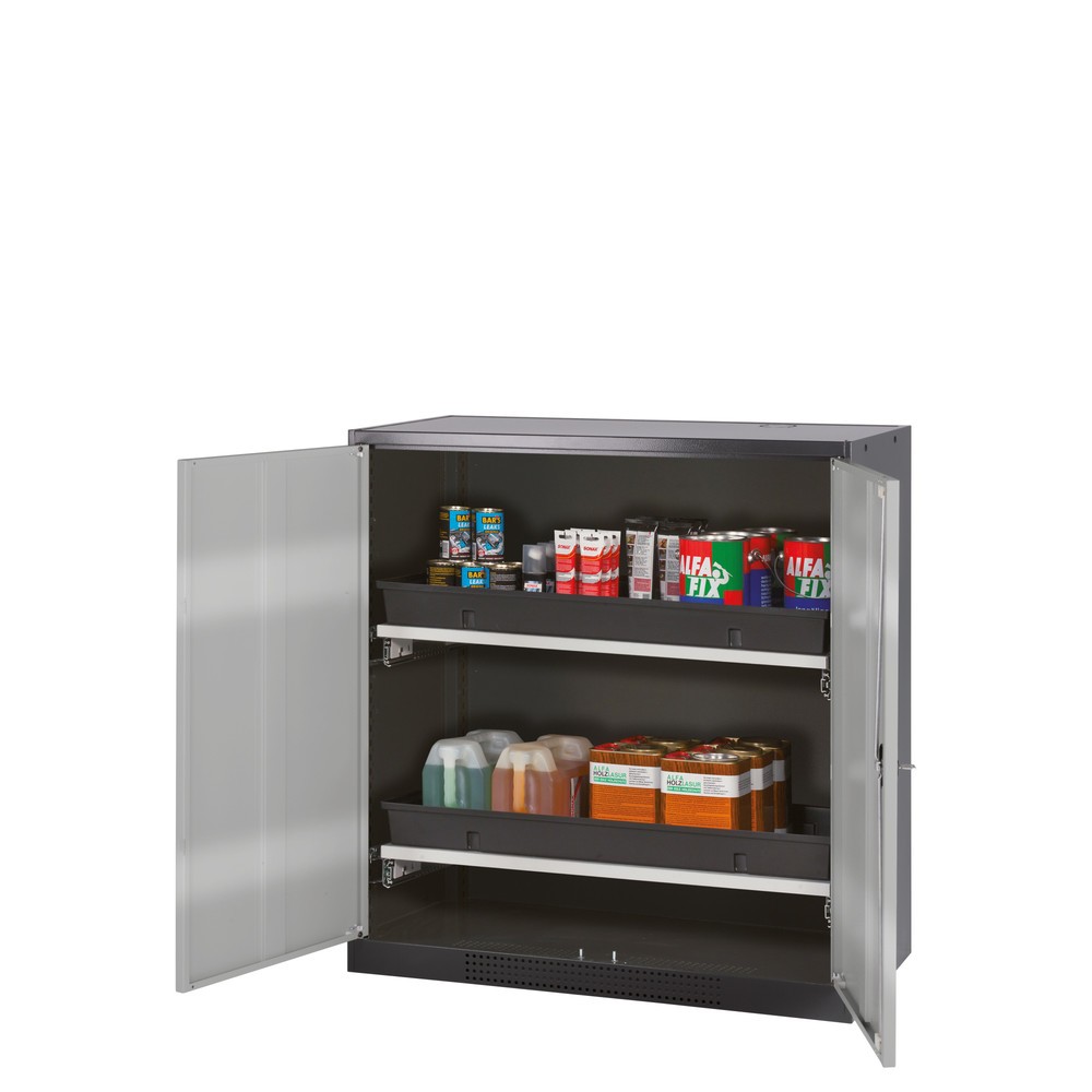 Illustration du produit: Armoire pour produits chimiques et toxiques asecos® avec tablettes extractibles, HxlxP 1 105 x 1 055 x 520 mm, blanc pur