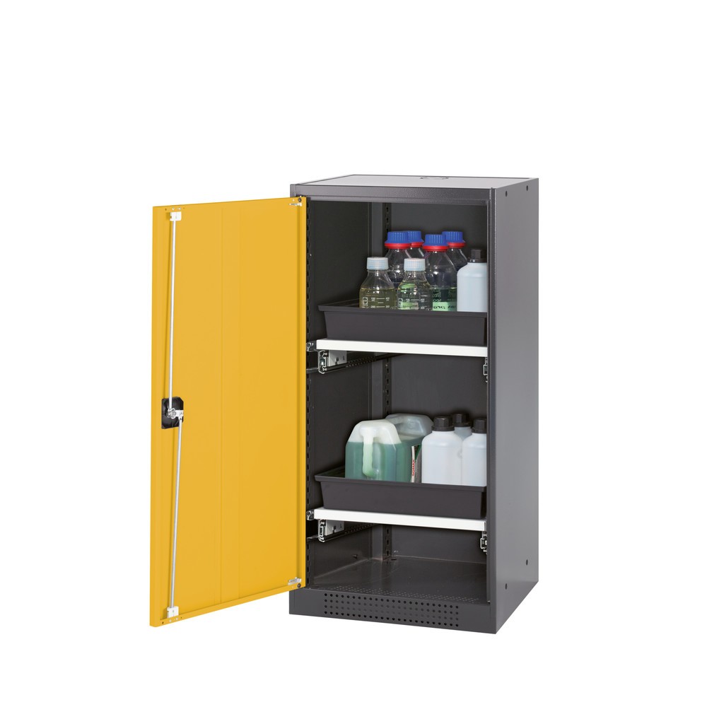 Illustration du produit: Armoire pour produits chimiques et toxiques asecos® avec tablettes extractibles, HxlxP 1 105 x 545 x 520 mm, jaune or