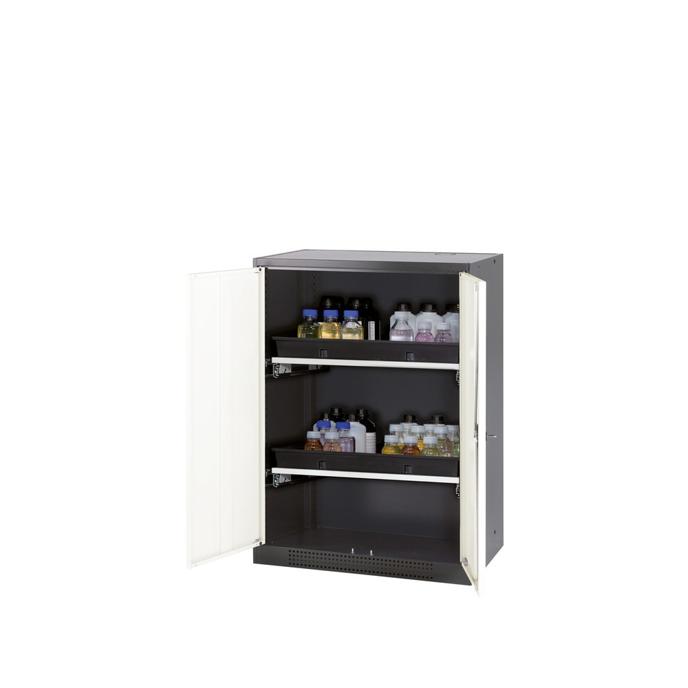 Illustration du produit: Armoire pour produits chimiques et toxiques asecos® avec tablettes extractibles, HxlxP 1 105 x 810 x 520 mm, blanc pur