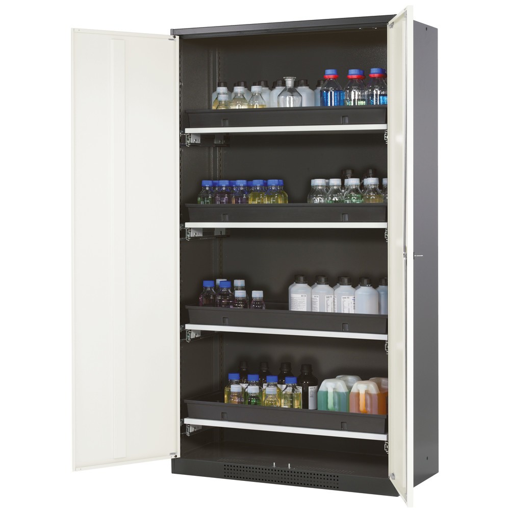 Illustration du produit: Armoire pour produits chimiques et toxiques asecos® avec tablettes extractibles, HxlxP 1 950 x 1 055 x 520 mm, blanc pur