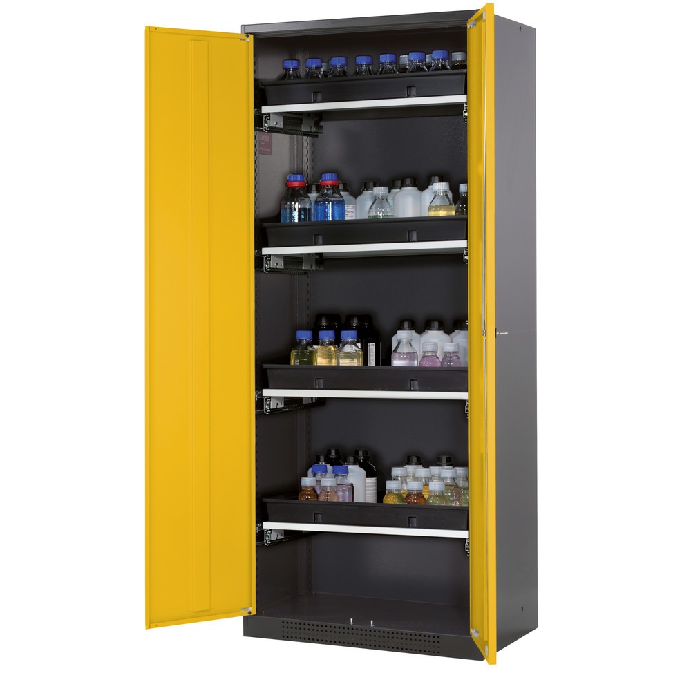 Illustration du produit: Armoire pour produits chimiques et toxiques asecos® avec tablettes extractibles, HxlxP 1 950 x 810 x 520 mm, jaune or