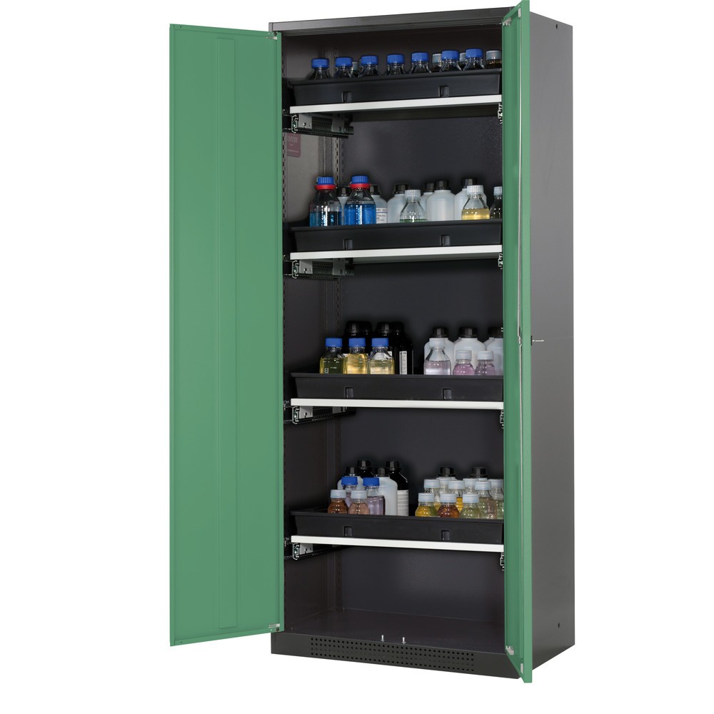 Illustration du produit: Armoire pour produits chimiques et toxiques asecos® avec tablettes extractibles, HxlxP 1 950 x 810 x 520 mm, vert réséda