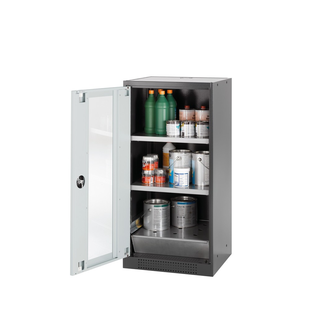 Illustration du produit: Armoire pour produits chimiques et toxiques asecos® avec tablettes, HxlxP 1 105 x 545 x 520 mm, gris clair