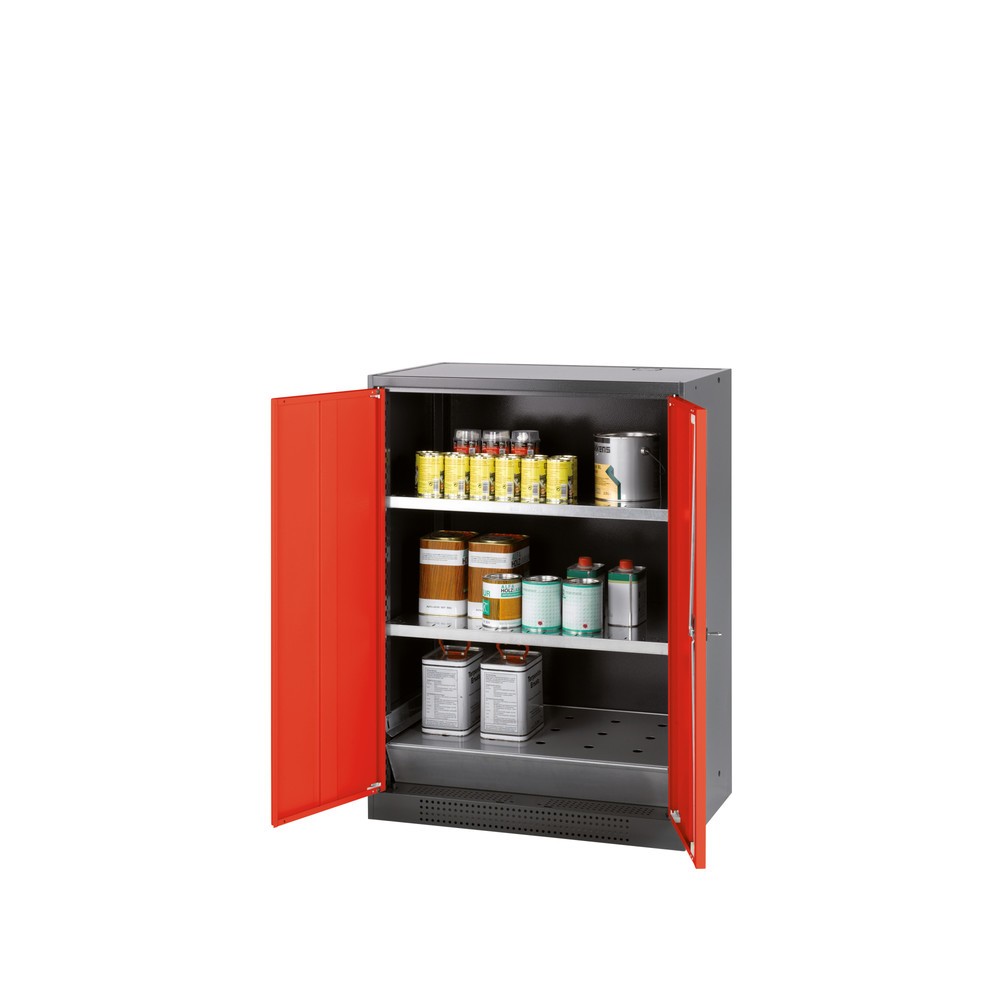 Illustration du produit: Armoire pour produits chimiques et toxiques asecos® avec tablettes, HxlxP 1 105 x 810 x 520 mm, rouge signalisation