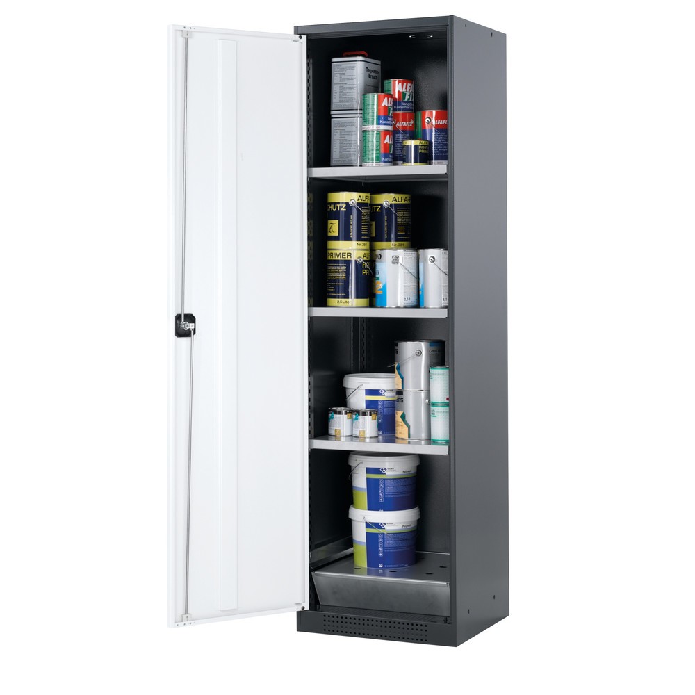 Illustration du produit: Armoire pour produits chimiques et toxiques asecos® avec tablettes, HxlxP 1 950 x 545 x 520 mm, blanc pur