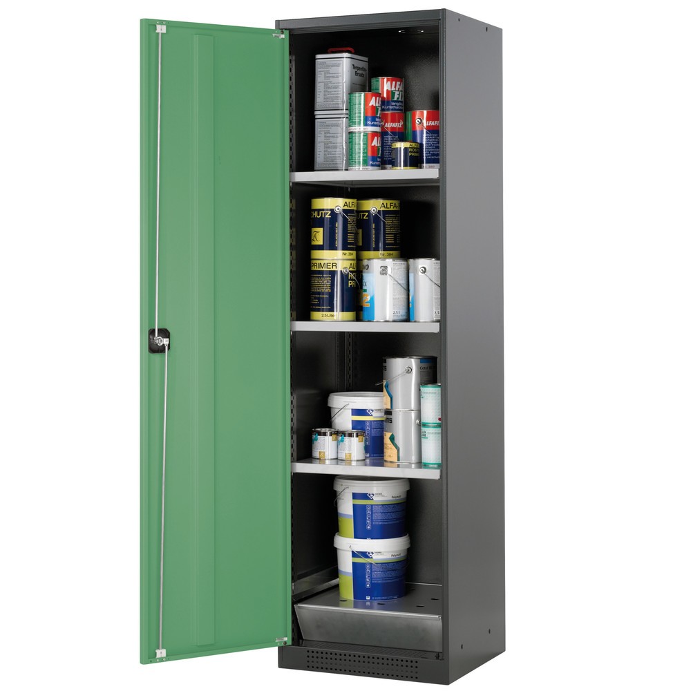 Illustration du produit: Armoire pour produits chimiques et toxiques asecos® avec tablettes, HxlxP 1 950 x 545 x 520 mm, vert réséda