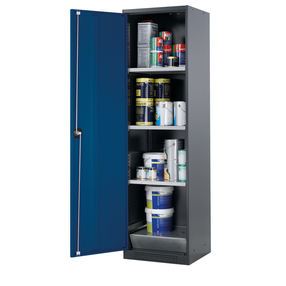 Illustration du produit: Armoire pour produits chimiques et toxiques asecos® avec tablettes, HxlxP 1 950 x 545 x 520 mm, bleu gentiane