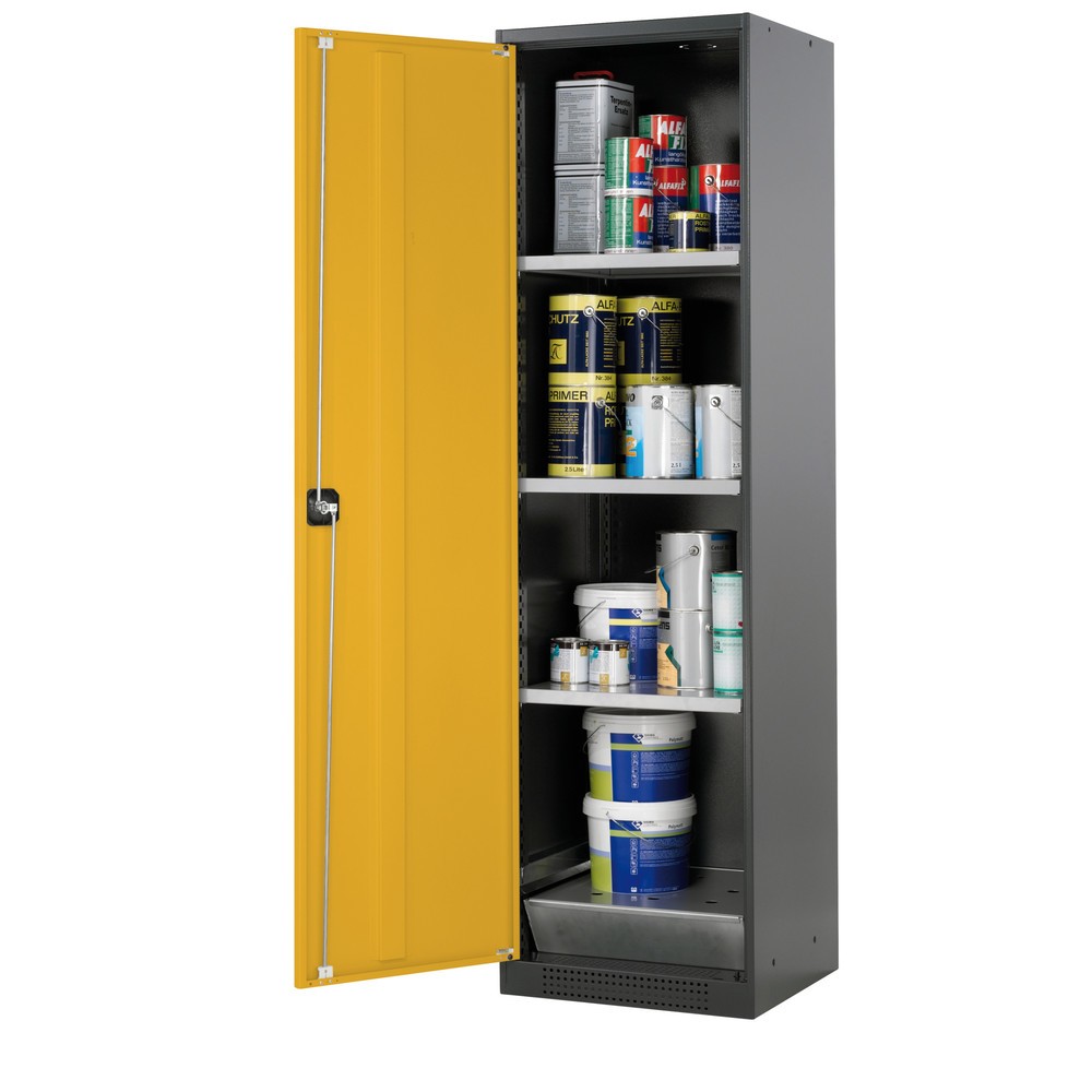 Illustration du produit: Armoire pour produits chimiques et toxiques asecos® avec tablettes, HxlxP 1 950 x 545 x 520 mm, jaune or