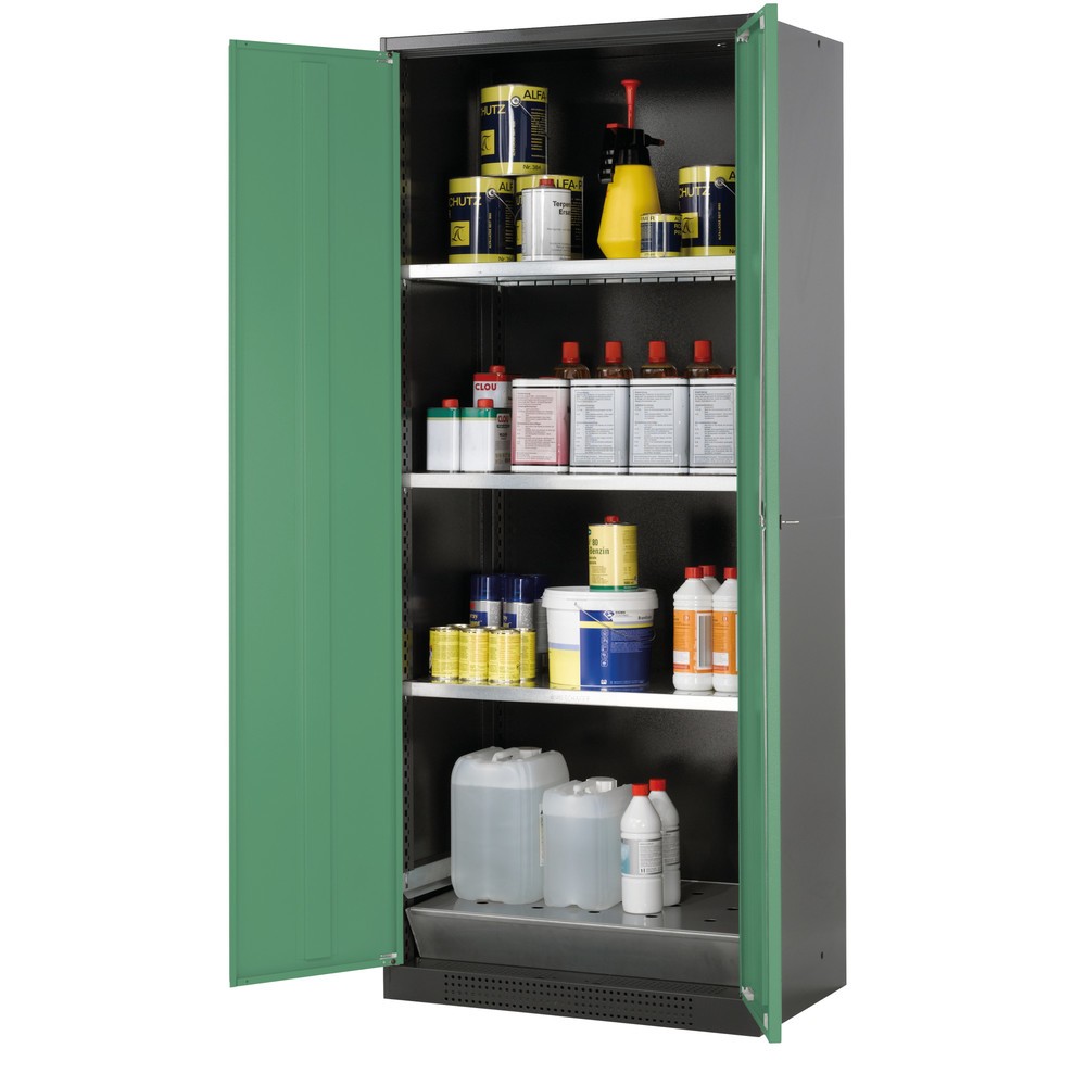 Illustration du produit: Armoire pour produits chimiques et toxiques asecos® avec tablettes, HxlxP 1 950 x 810 x 520 mm, vert réséda