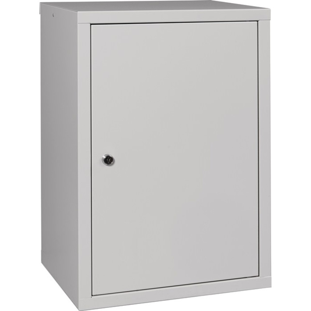 N° de l'image du produit 1 : Armoire suspendue, tôle d'acier, H 600 x l 400 x P 300 mm tôle pleine, 1 tablette, gris clair, RAL 7035 / gris clair, RAL 7035