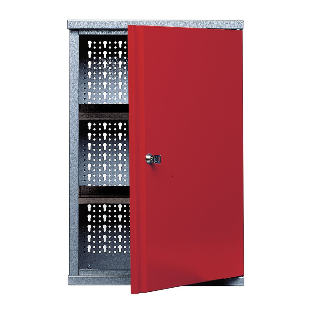Illustration du produit: Armoire suspendue avec 2 étagères + 1 paroi arrière perforée, H x l x P 600 x 400 x 190 mm, rouge